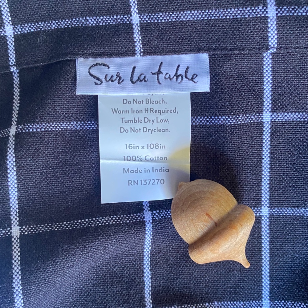 Sur La Table Black & White Grid Cotton Table Runner 16x108" – Modern Minimalist - Picture 10 of 11